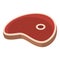 Ham steak icon, flat style