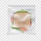 Ham and vegetable sandwich in transparent sealed plastic zoplock bag