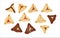 Hamantaschen - jewish traditional cookies for Purim on a white background- Oznei Haman