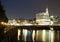 Hamburg canal at night