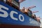 Hamburg cargo termnal in Germany Cosco shiping ship