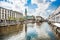 Hamburg city center with town hall and Alster river, Germany