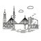 Hamburg city landmarks vector illustration