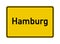 Hamburg city limits road sign