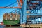 Hamburg container port with some ships loading