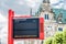 Hamburg , Germany - July 14, 2017: Electronic sign showing that the bus stop Rathausplatz can not be served
