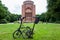 Hamburg, Germany - July 14, 2018: The Brompton black lacquer edition bike in front of the Planetarium.