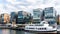 HAMBURG, GERMANY - June 23, 2019 historical ships in port Sandtorhafen  of Hamburg port district HafenCity