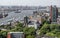 hamburg harbor landscape from the lookout tower of st michael\'s church