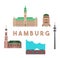 Hamburg Landmarks Skyline