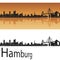 Hamburg skyline in orange background