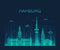 Hamburg skyline vector illustration linear style