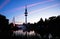 Hamburg Television tower after sunset, Germany