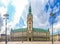 Hamburg town hall at market square in Altstadt quarter, Germany