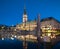 Hamburg Town Hall at night