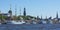 Hamburg waterfront with St Pauli piers
