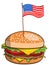 Hamburger american usa flag isolated