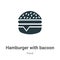 Hamburger with bacoon vector icon on white background. Flat vector hamburger with bacoon icon symbol sign from modern food