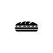 Hamburger black sign icon. Vector illustration eps 10