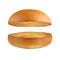 Hamburger burger empty bun isolated at white