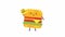 Hamburger character showing thumbs up and winks. Alpha channel