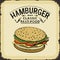 Hamburger classic fast food color vector illustration