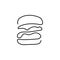 Hamburger drawn in one line on a white background. One-line drawing. Continuous line. Vector Eps10