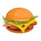 Hamburger. Fast Food. Tasty Street Food. Fresh Fast Food Product. Delicious Hamburger With Cheese. Fast Meal Diet.