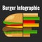 Hamburger flat infographic chart