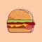 Hamburger food illustration vector art, Hamburger food cartoon, editable and color changing