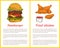 Hamburger and Fried Chicken Vector Illustration