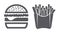 Hamburger and fries icons