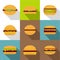 Hamburger icons set, flat style