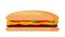 Hamburger isolated on white. Fast food.