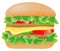 Hamburger with meat, lettuce, cucumber,cheese and