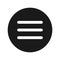 Hamburger menu bar icon flat black round button vector illustration