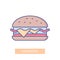 Hamburger - modern colored line design style icon