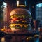 An hamburger patisseries monster. Generative AI