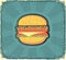 Hamburger poster.Retro image on old paper