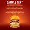 Hamburger on Red Background with copy space