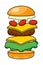 Hamburger showing all ingredients vector illustration