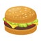 Hamburger snack icon, delicious meat fresh meal