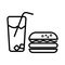 Hamburger and soda takeaway, Fast food icon