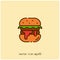 Hamburger vector icon illustration. Multicolor style icon. Ui/Ux. Premium quality.