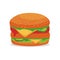 Hamburger Vector Illustration. Cheeseburger with flat cartoon design