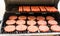 Hamburgers and Hot Dogs on Grill