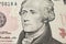 Hamilton\'s portrait on dollar