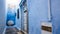 Hammamet Medina streets with blue walls. Tunis, north Africa