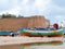 Hammamet-Tunisia-city beach with boats in the fall