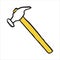 Hammer doodle icon